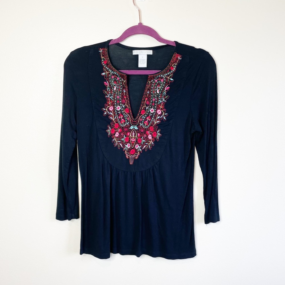 Design History Black Floral Blouse